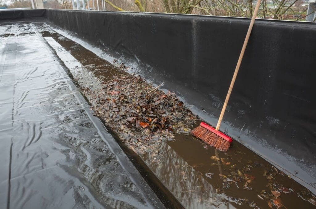 roof scupper flat roof clogged