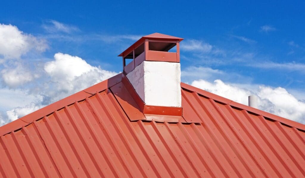 metal roof flashing types orange roof white chimney