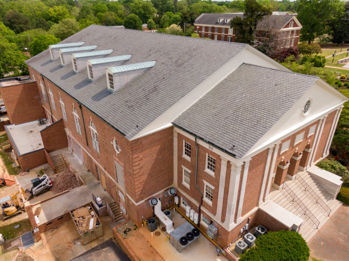 big church with shingles roof