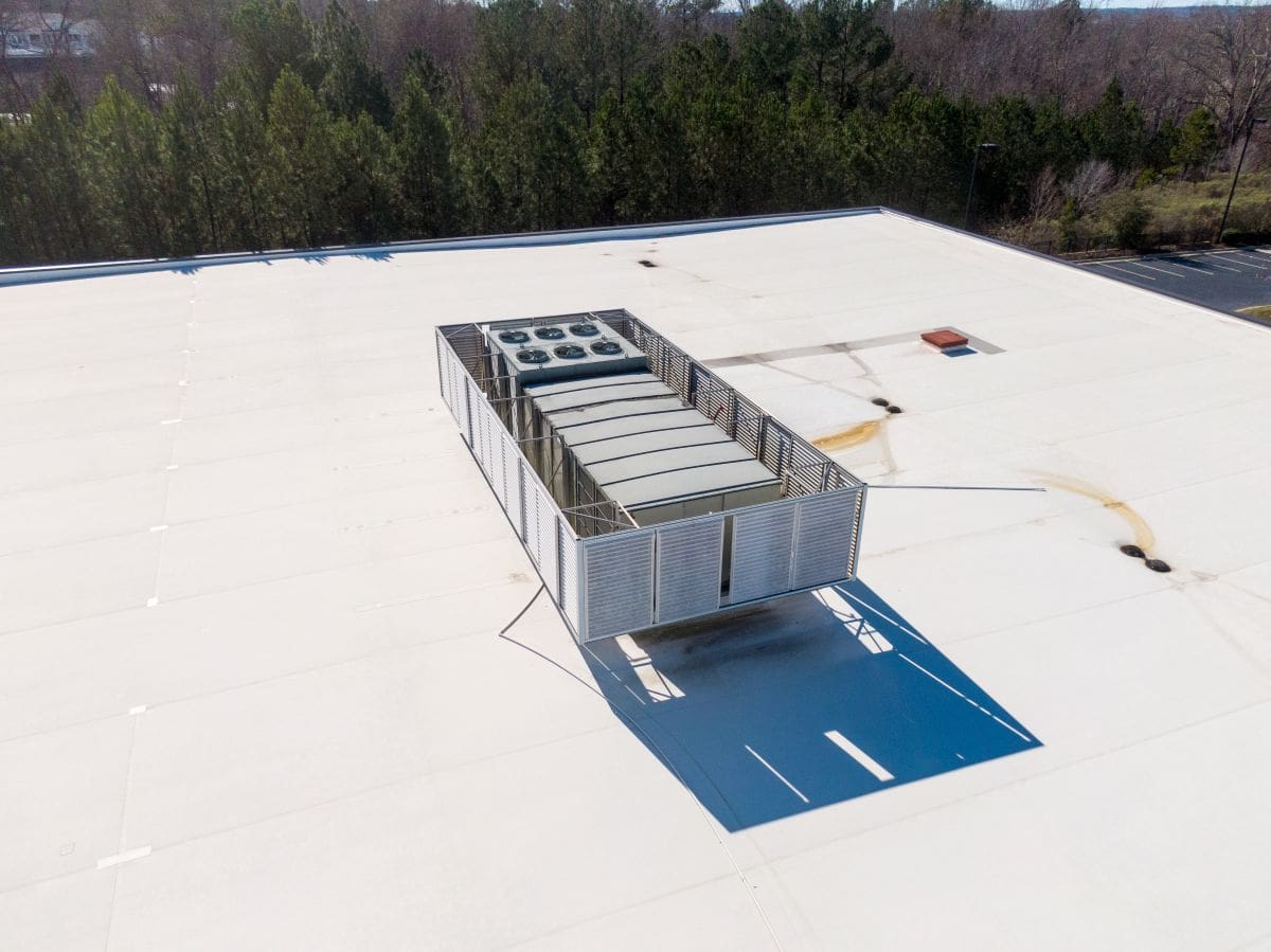 tpo roof with HVAC system