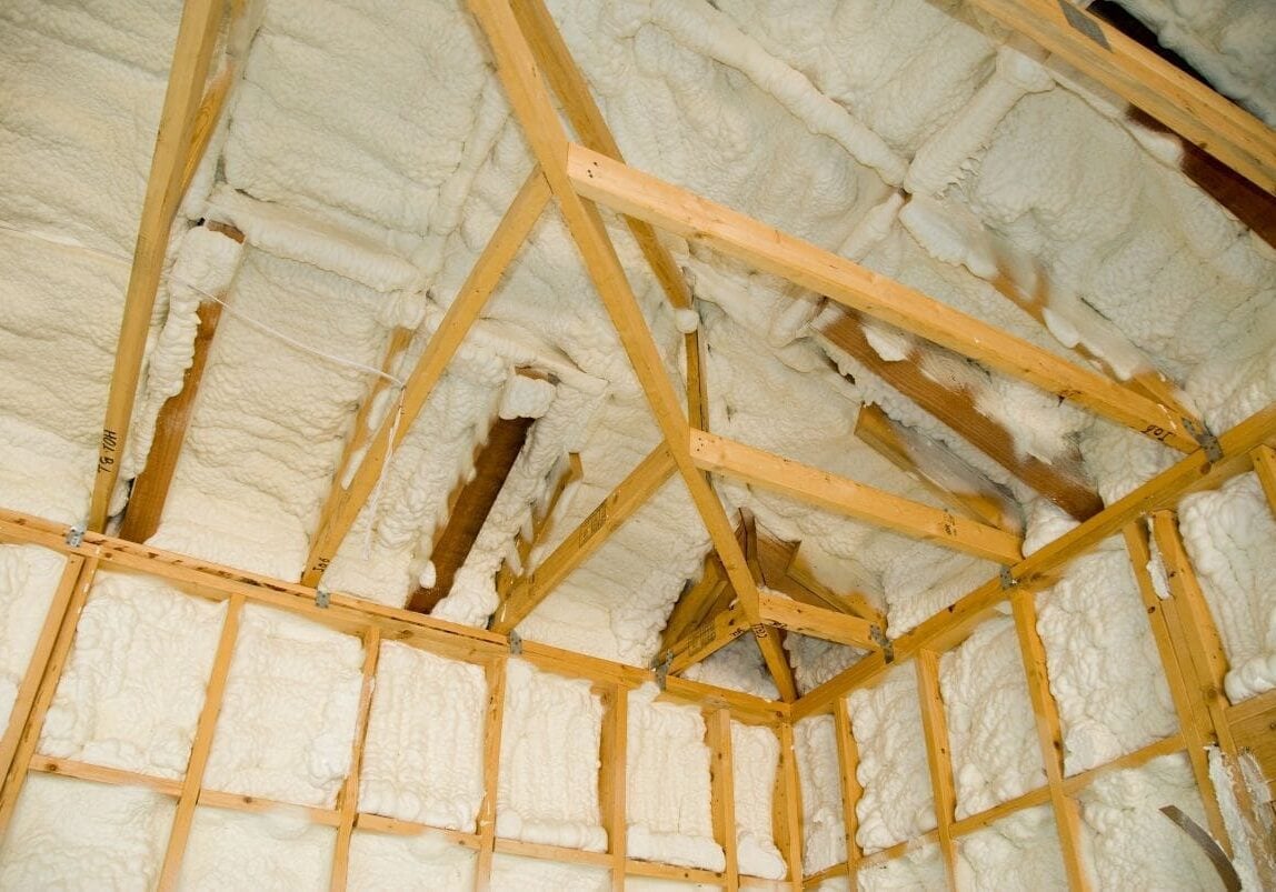 Spray Foam Roof insulation under wooden structure