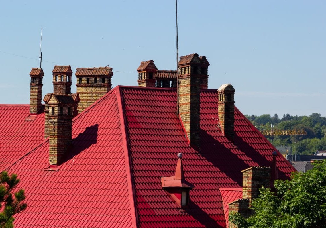 metal roof flashing types red big roof trees surrounded